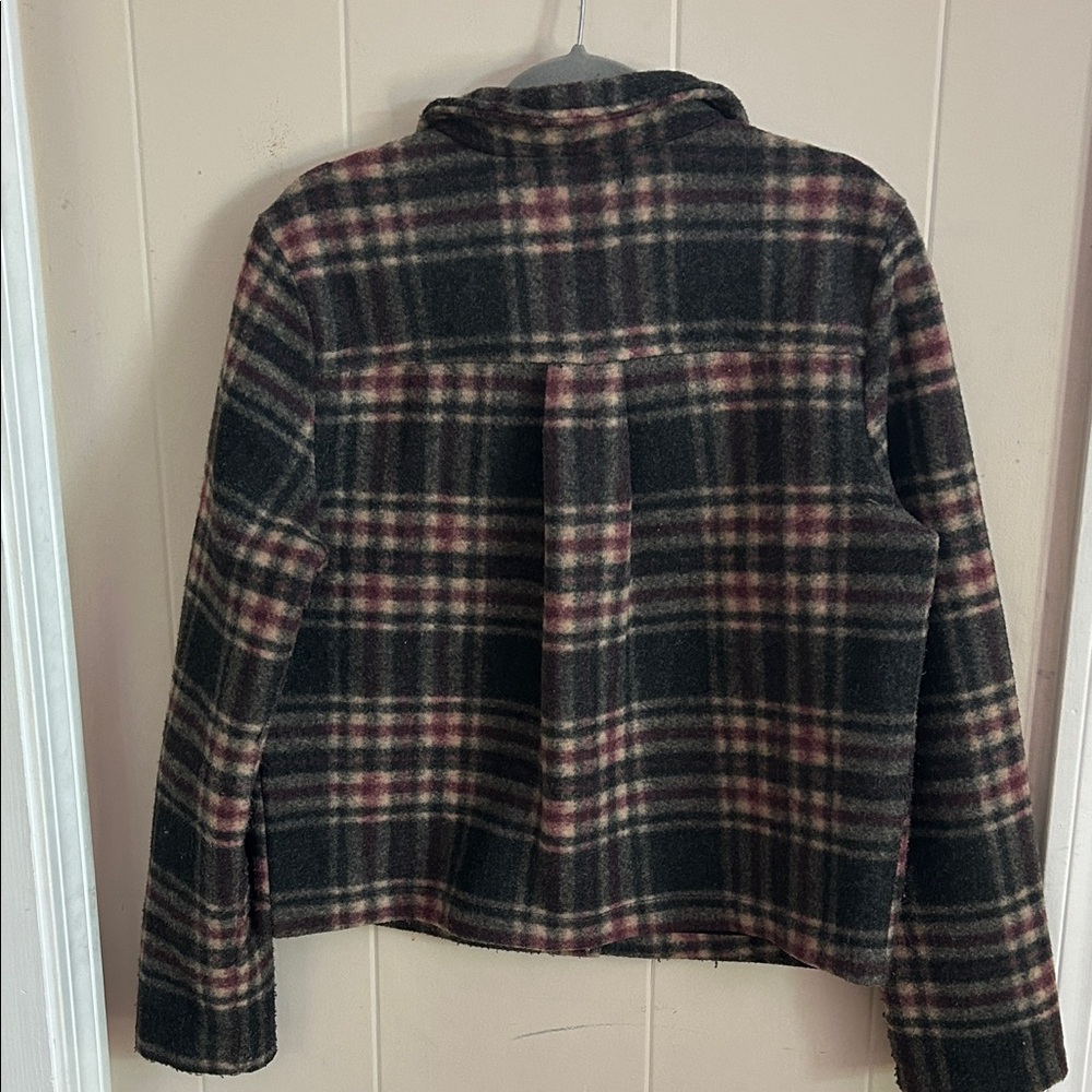 Banana Republic Checkered Teddy Jacket - Black and Pink - Picture 3 of 6